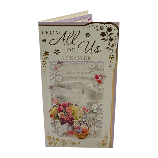 From All Of Us Flower Vase and Eggs Design Easter Card