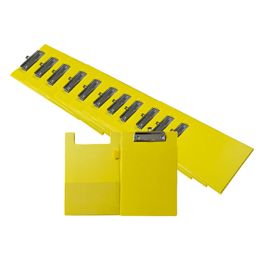 Pack of 12 A5 Yellow Foldover Clipboards