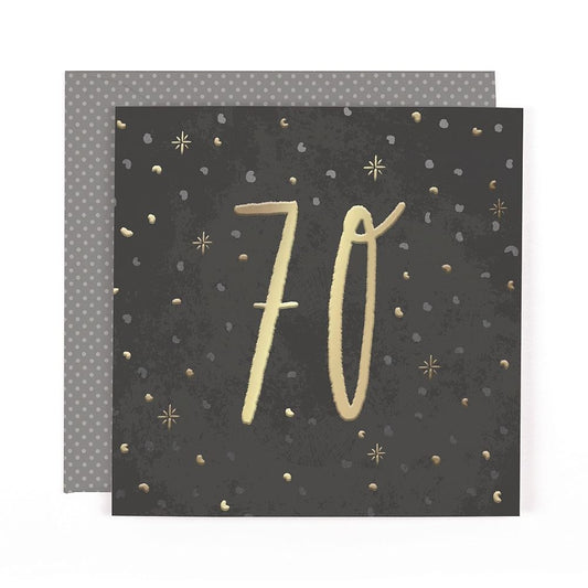 Dots Design Contemporary Luxury Foiled 70th Birthday Card