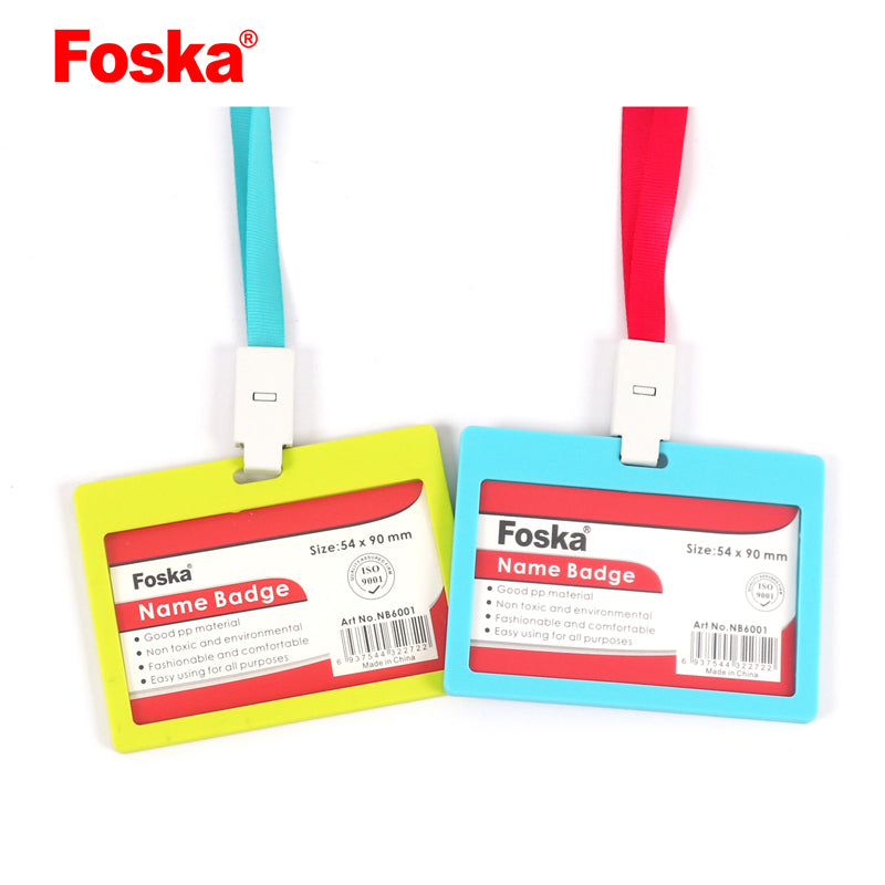 Pack of 12 Name Badge Holders 54x90mm Assorted Colour