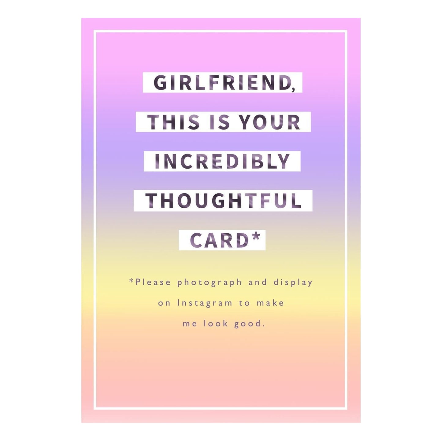 Mascara Design Girlfriend Open Greeting Card