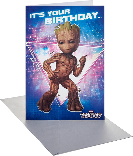 Marvel Guardians of the Galaxy Groot Design Birthday Card