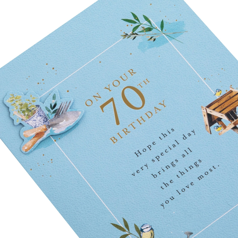 Plants & Flowers Design 70th Birthday Card