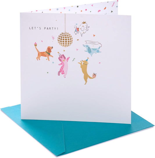 Party Dogs & Cats Design Birthday Card