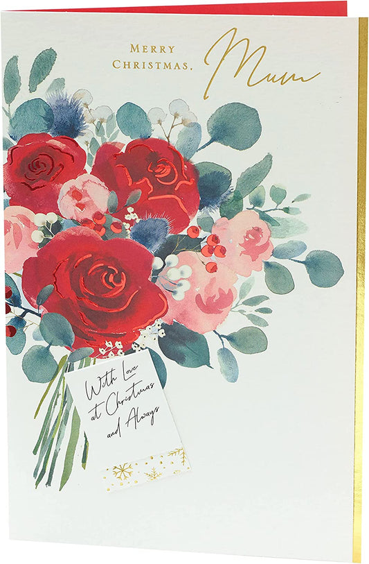 Mum Bouquet with Love Christmas Card 