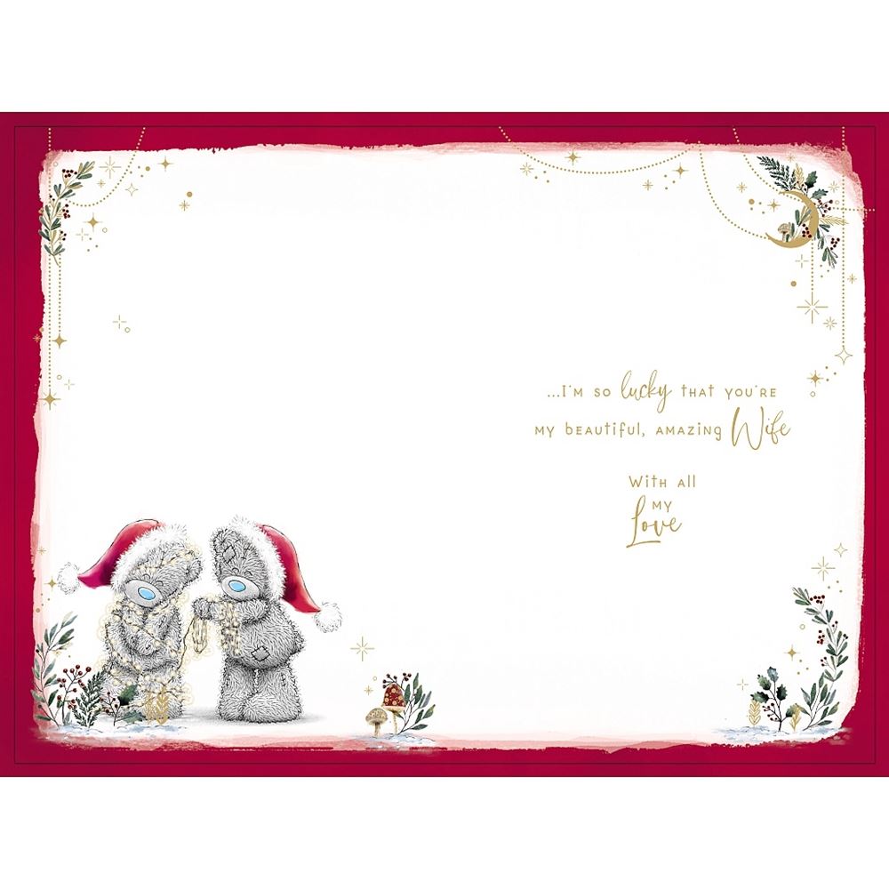 Bears Decorating Xmas Tree Most Amazing Wife Christmas Card