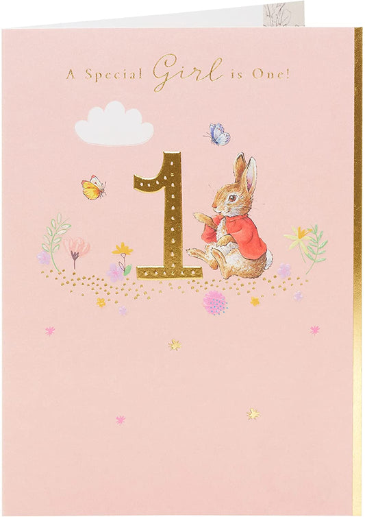 Peter Rabbit Age 1 Special Girl Birthday Card