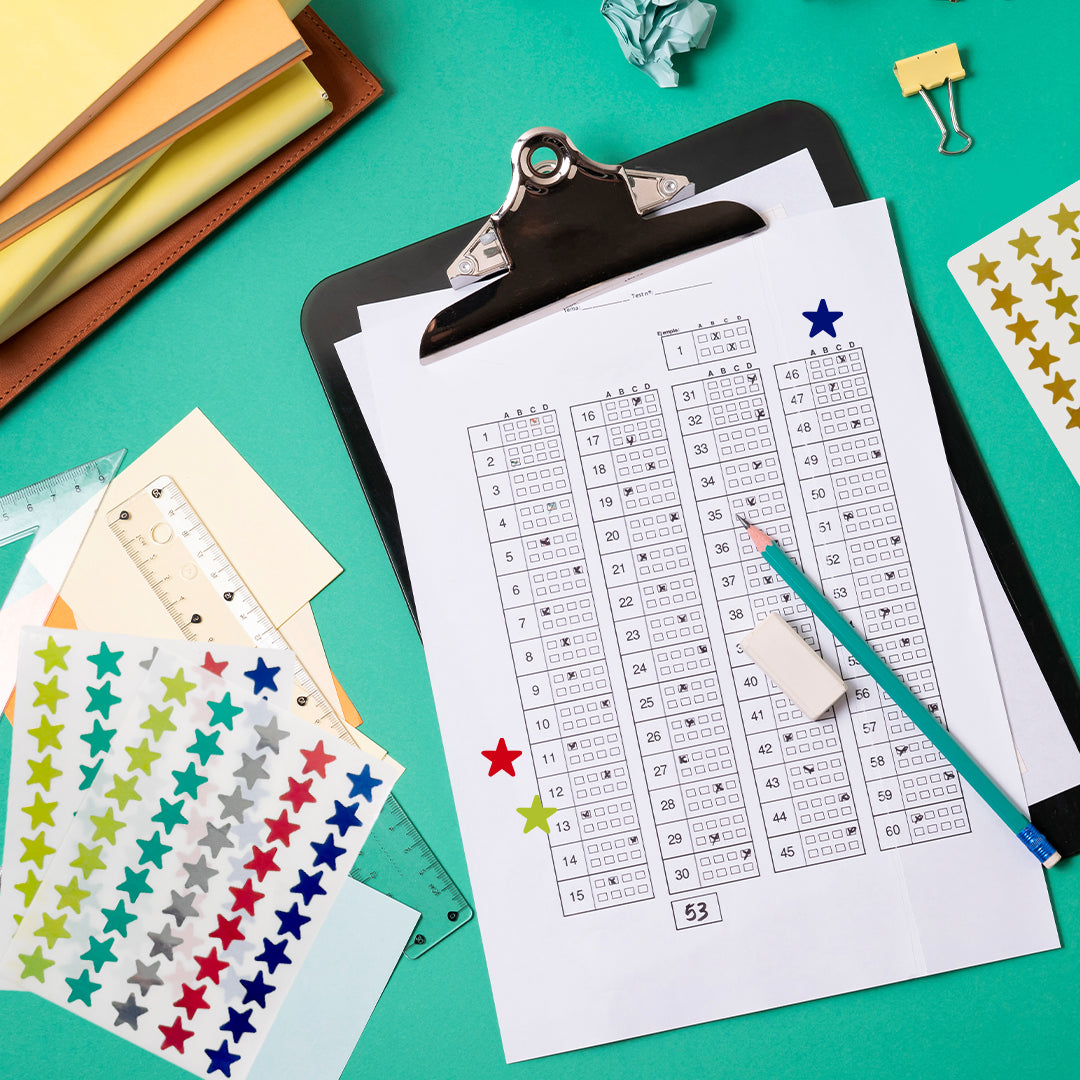 Pack of 1080 Assorted Fashion Colours 15mm Self-Adhesive Shiny Stars