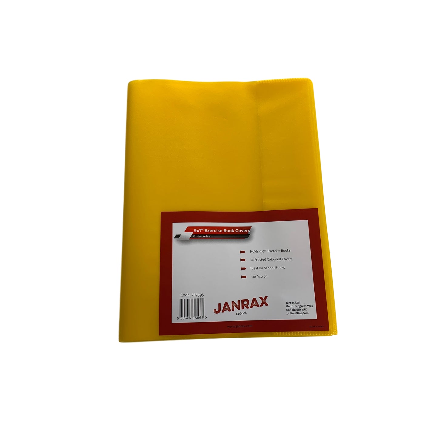 Pack of 10 9x7" Frosted Yellow Exercise Book Covers