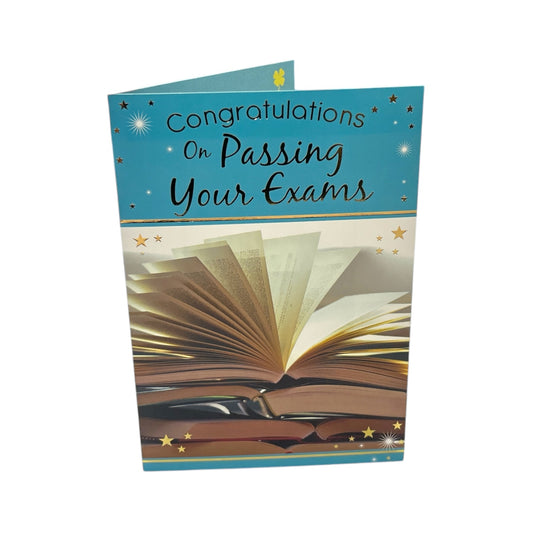 Congratulations On Passing Your Exam Books Design Greeting Card