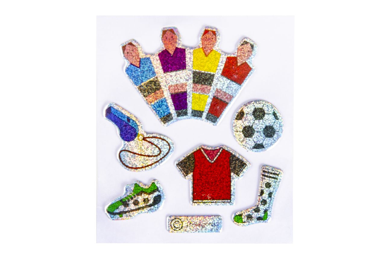 Pack of 12 Shiny Football Design Stickers