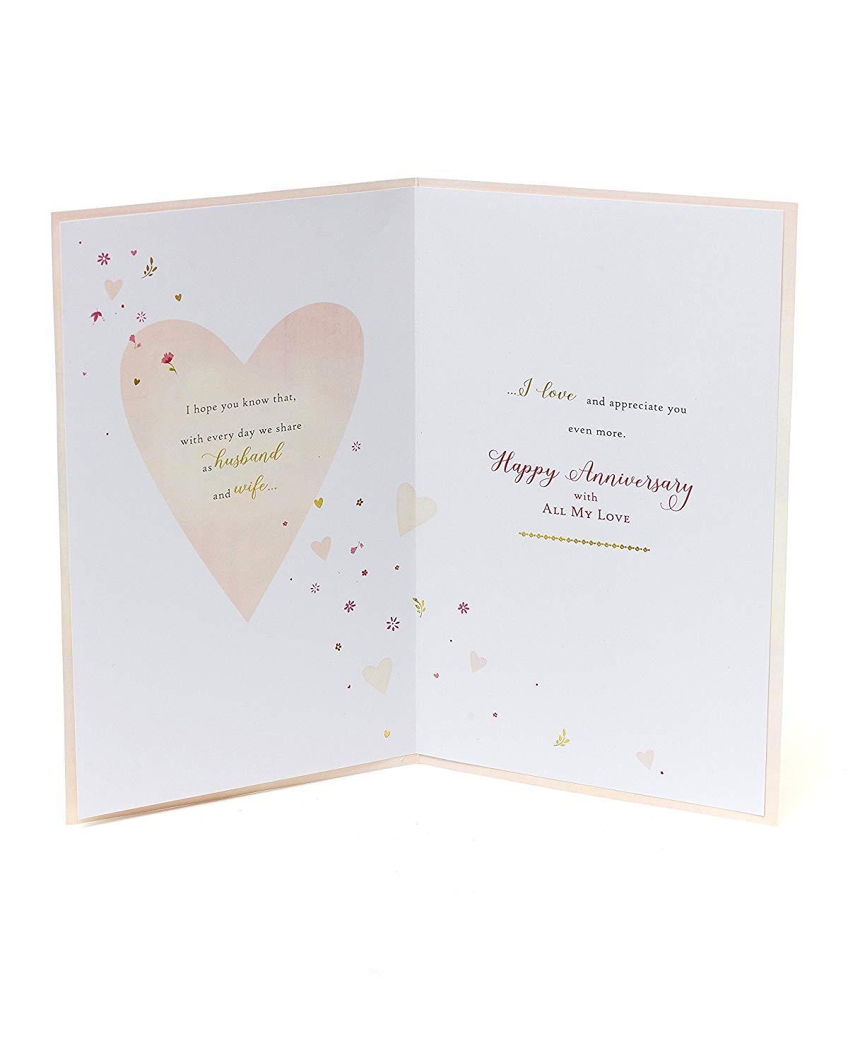 Wife Rose Wedding Lovely Verse New Luxury Anniversary Card