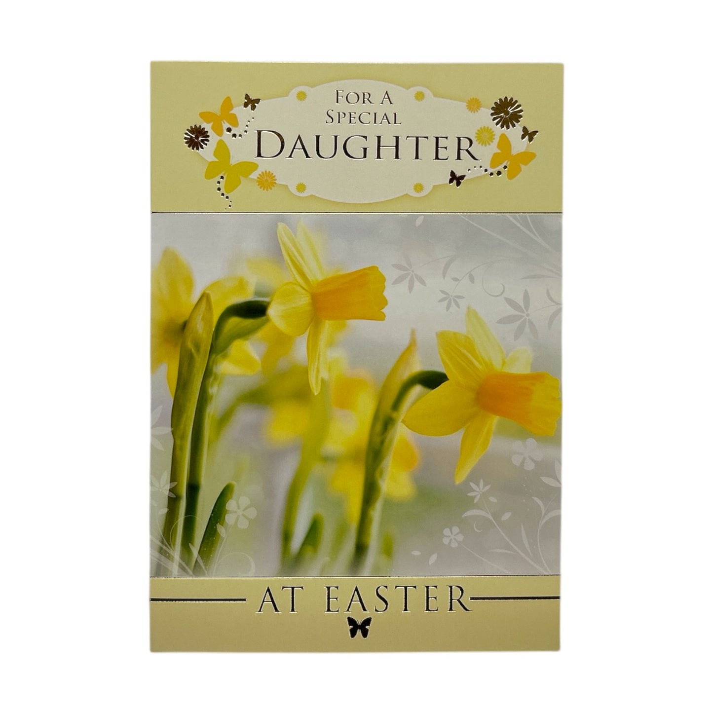 For Daughter Spring Daffodils and Butterflies Design Easter Card