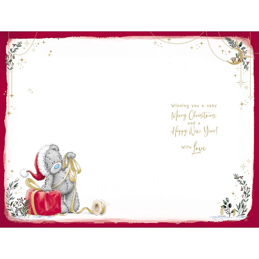 Bear Wrapping Gift Grandma Christmas Card