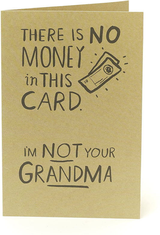 Funny Humorous Birthday Card No Money 