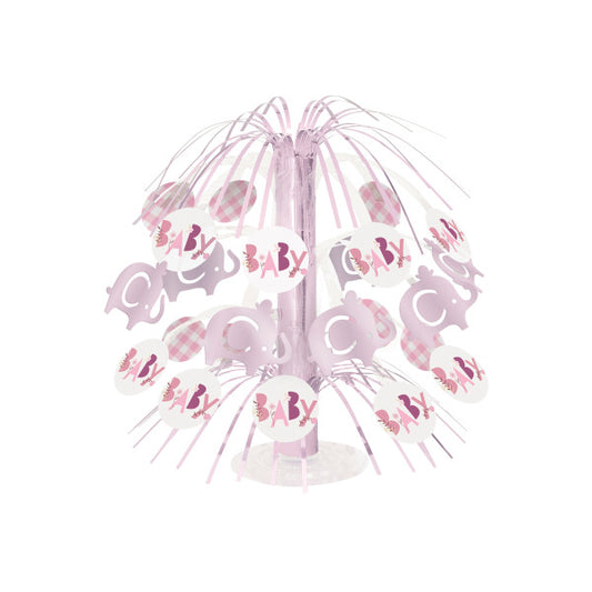 Pink Floral Elephant Cascade Centerpiece 8.5"