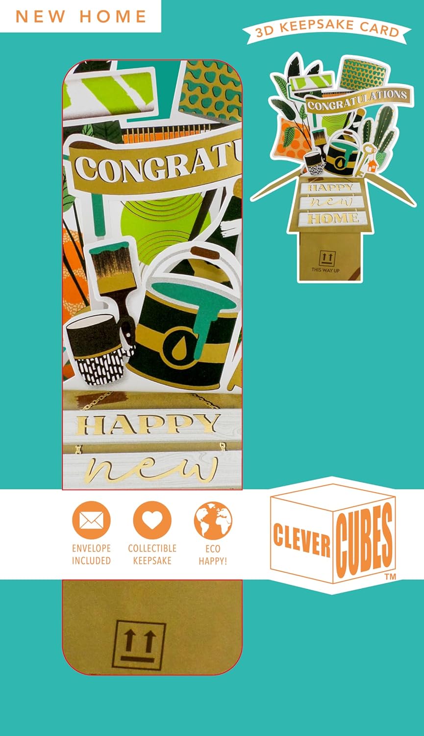 Congratulations Happy New Home Pop Up Greeting Card