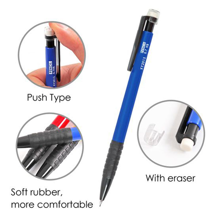 Pack of 4 0.7mm Mechanical Pencils With Eraser