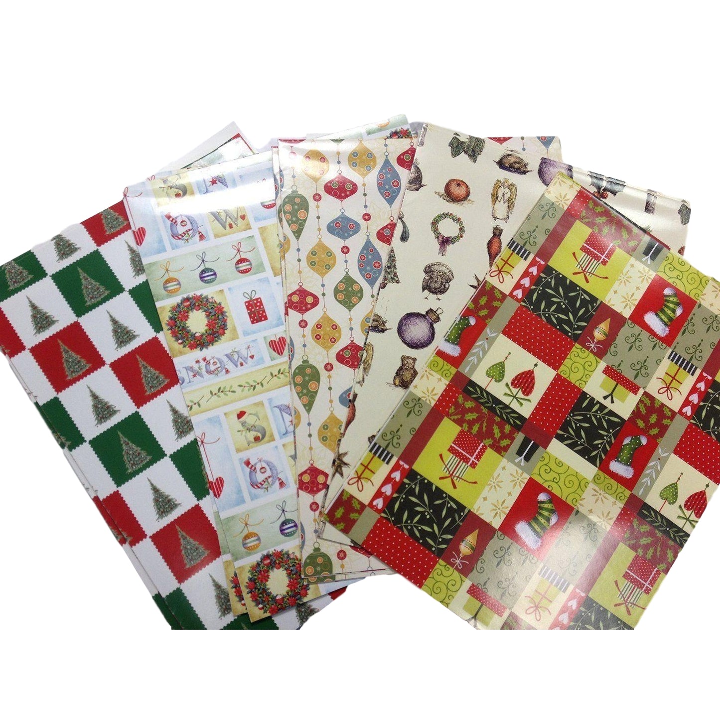 10 Sheet of Mix Designer' Soft touch Foiled Christmas Giftwrap