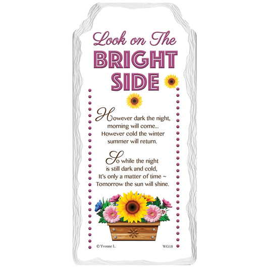Look On The Bright Side Sentimental Handcrafted Ceramic Plaque