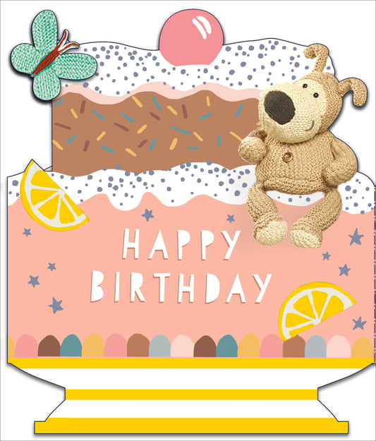 Boofle Sitting on Giant Cake Birthday Card 