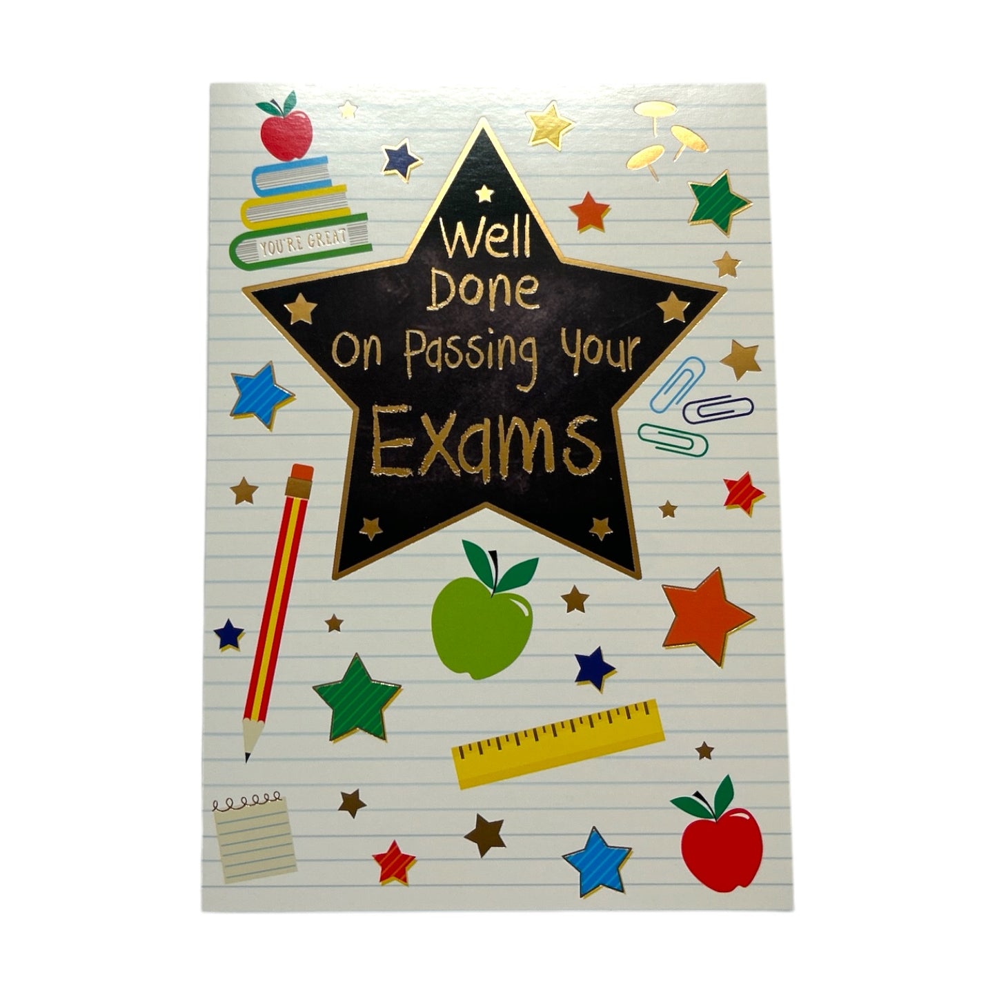 Well Done On Passing Your Exams Multi Stars Design Congratulations Card