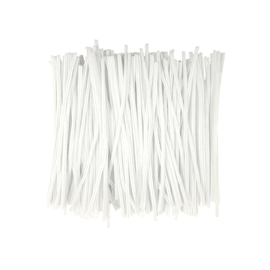 Pack of 250 White Coloured Pipe Cleaners 30cm x 6mm Craft Chenille Stems