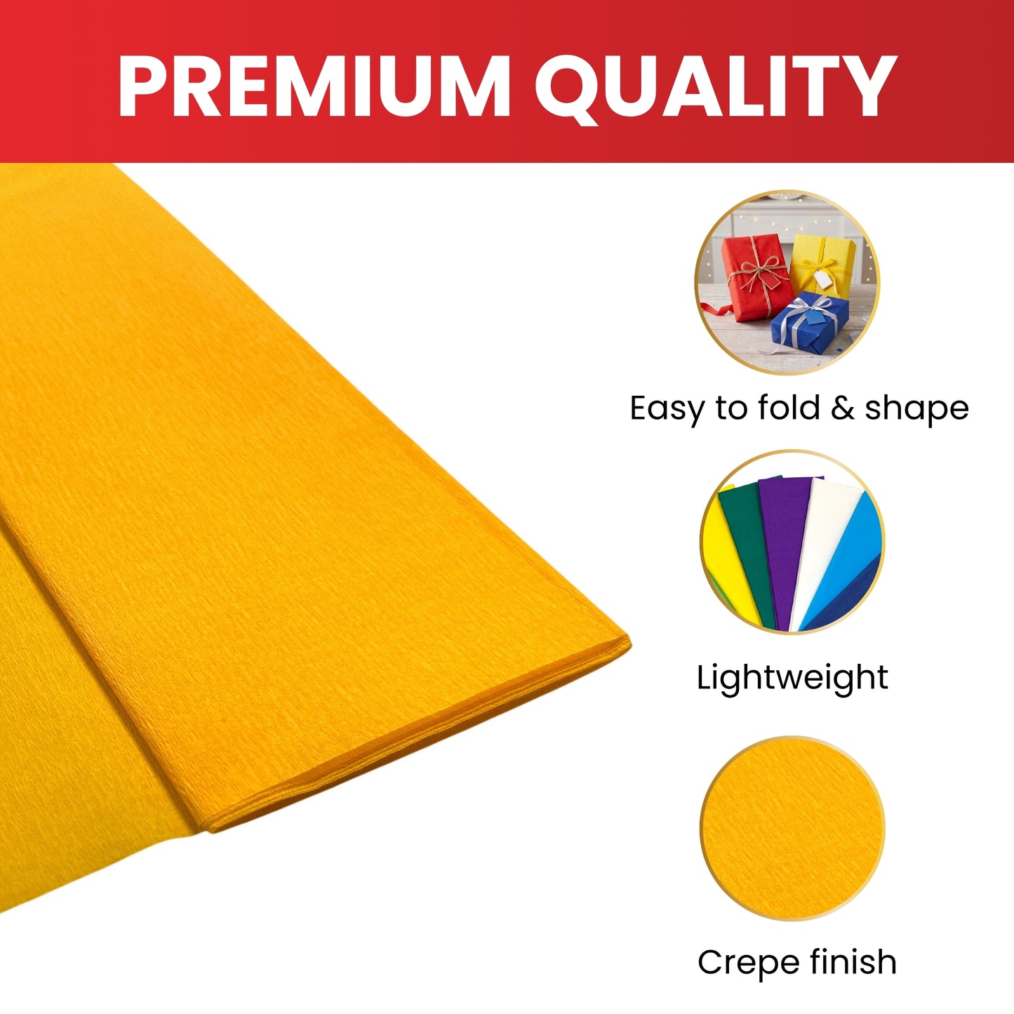 Black Crepe Paper Sheet 50cm x 2m 17GSM 35% Stretch Craft Paper