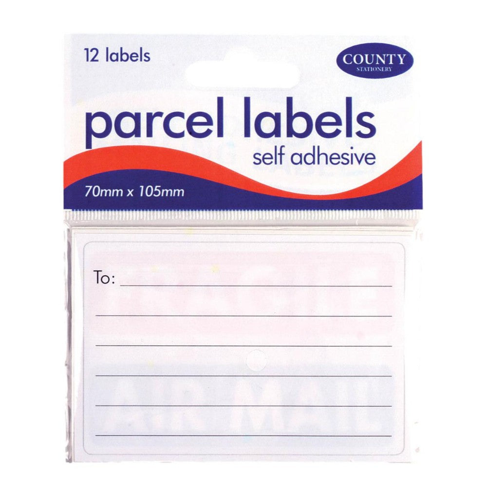 Parcel Labels Self Adhesive Pack of 12 Labels