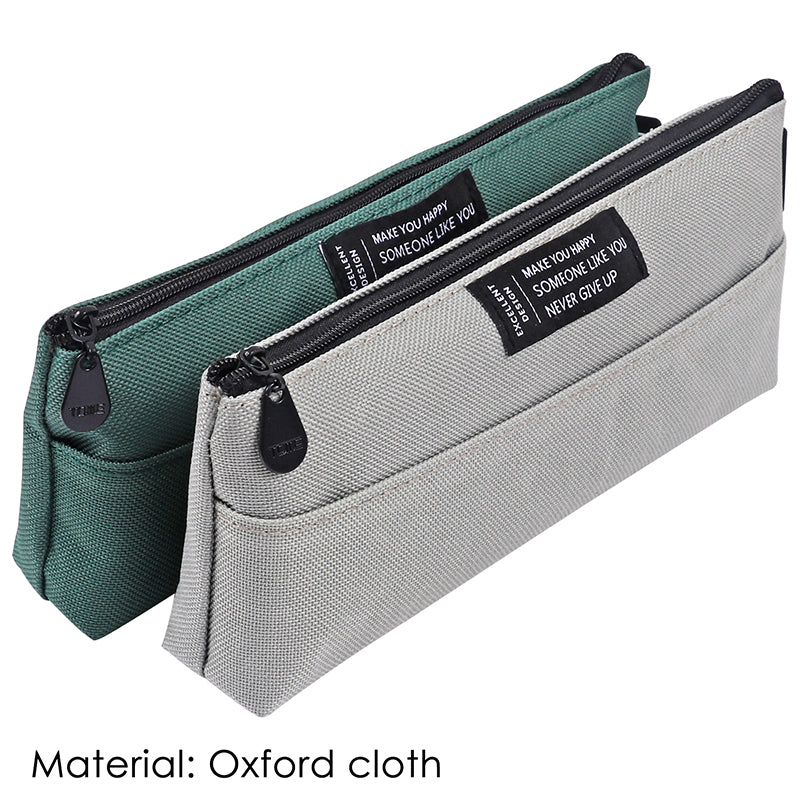 Simple Style Coloured Student Pencil Case with Zipper
