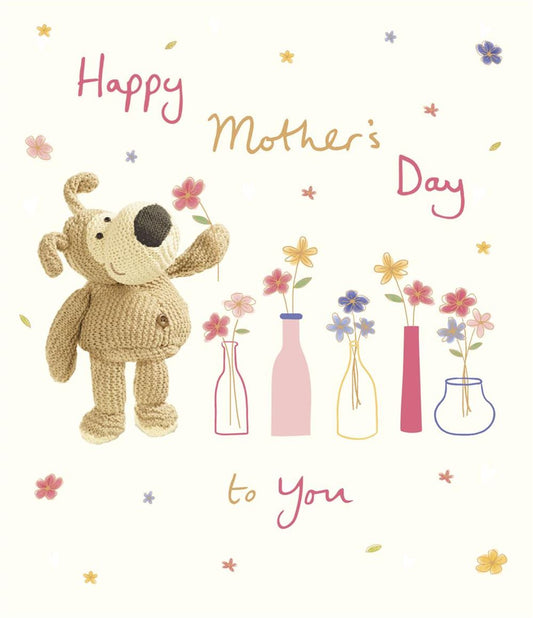 Boofle With Flower Vase Mother's Day Card