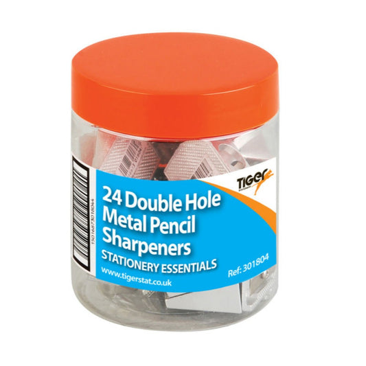 Pack of 24 Metal Two Hole Pencil Sharpeners
