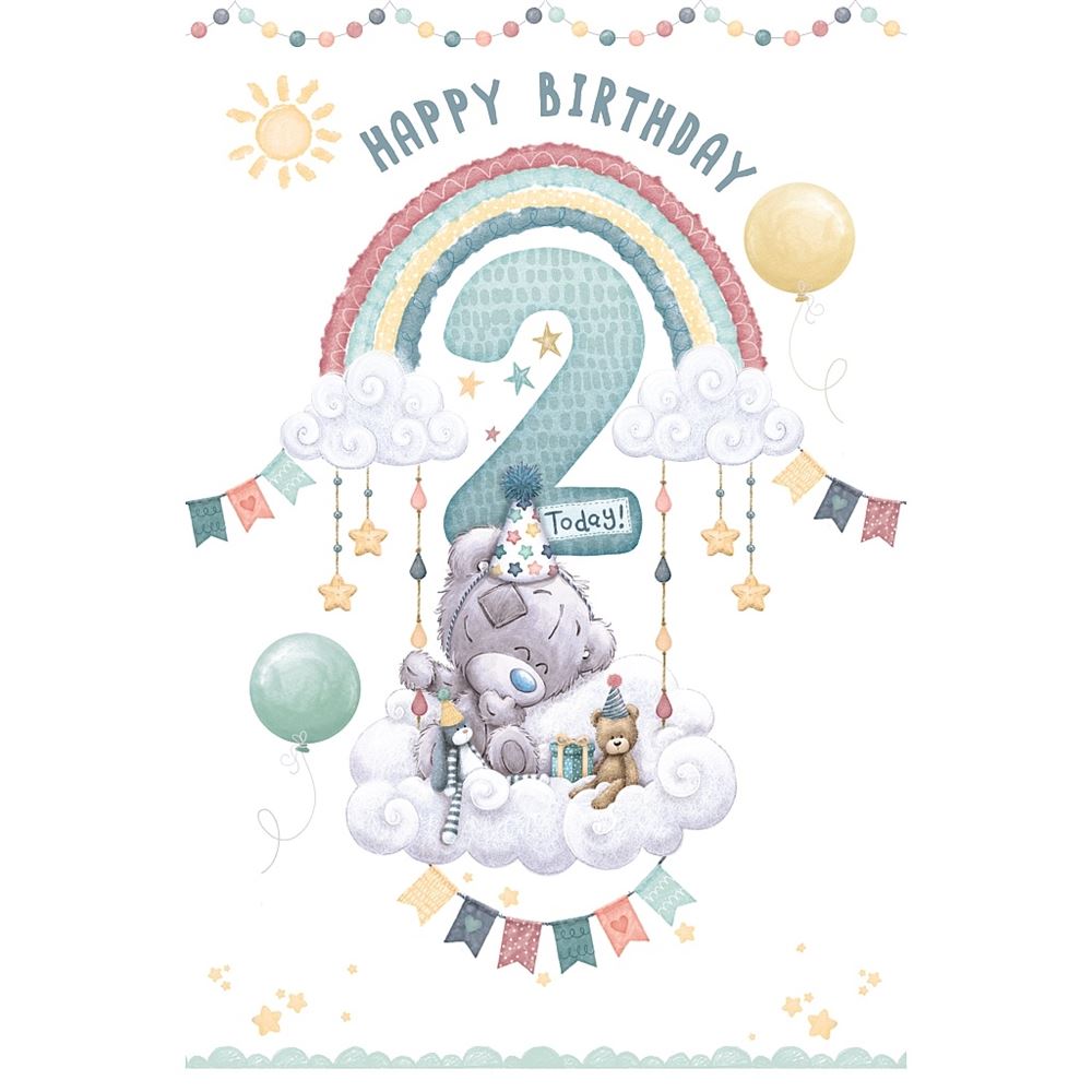 Bear On Cloud 2nd Birthday Card