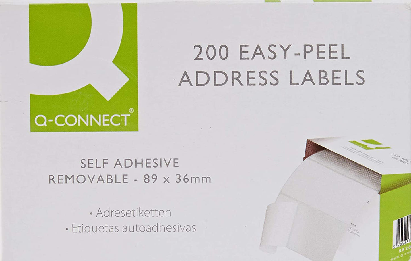 Q-Connect Address Label Roll Repositionable Self Adhesive 89mmx36mm White (Pack of 200) KF26092
