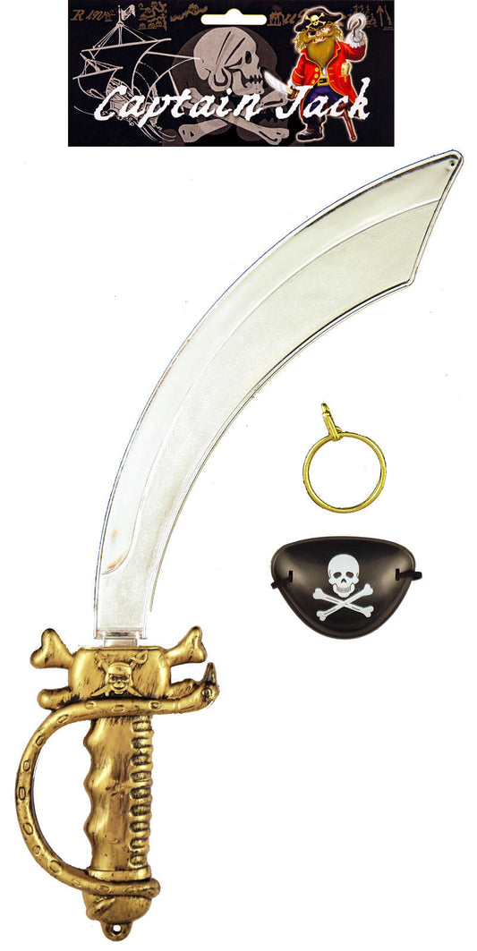 Pirate Cutlass Sword and Accessories Set - Adult Fancy Dress