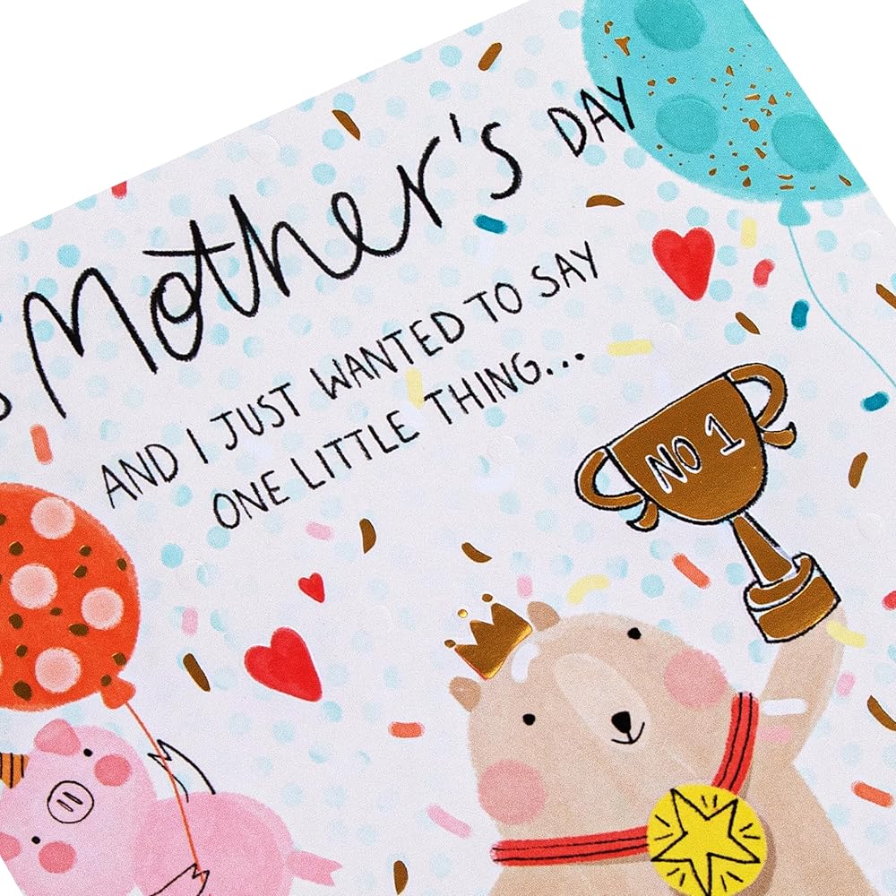 Cute Animals on Podiums Pop Up Design From Son, Daughter Mother's Day Card
