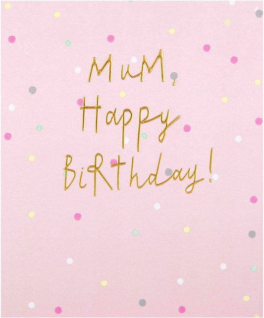 Embossed Text Design Mum Birthday Card "Blank" 