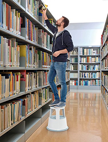 Janrax Black Metal Premium Rolling Kick Step Stool