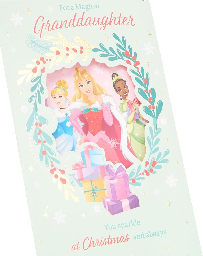Disney Princess Design Granddaughter Christmas Card