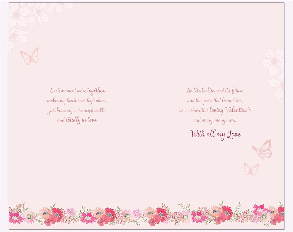 Floral Heart Lovely Fiancée Luxury Handmade 3D Effect Valentine's Day Card
