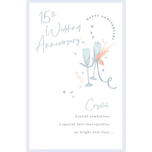 15th Crystal Wedding Anniversary Card