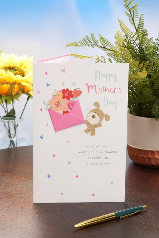 Sending Hug To You Cute Dog Design Mother's Day Card