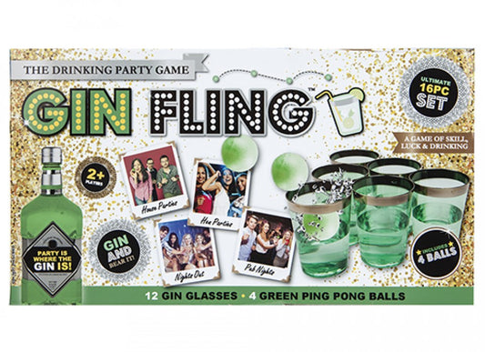 Gin Fling Drinking Party Game In Printed Box