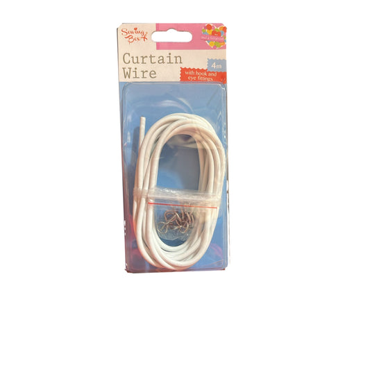 ESSENTIALS 4M CURTAIN WIRE 16 hook & eye fittings