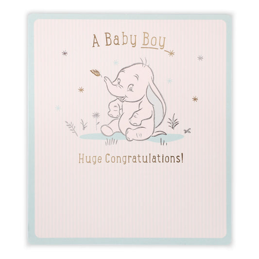 Birth Congratulations Baby Boy Disney Dumbo Card