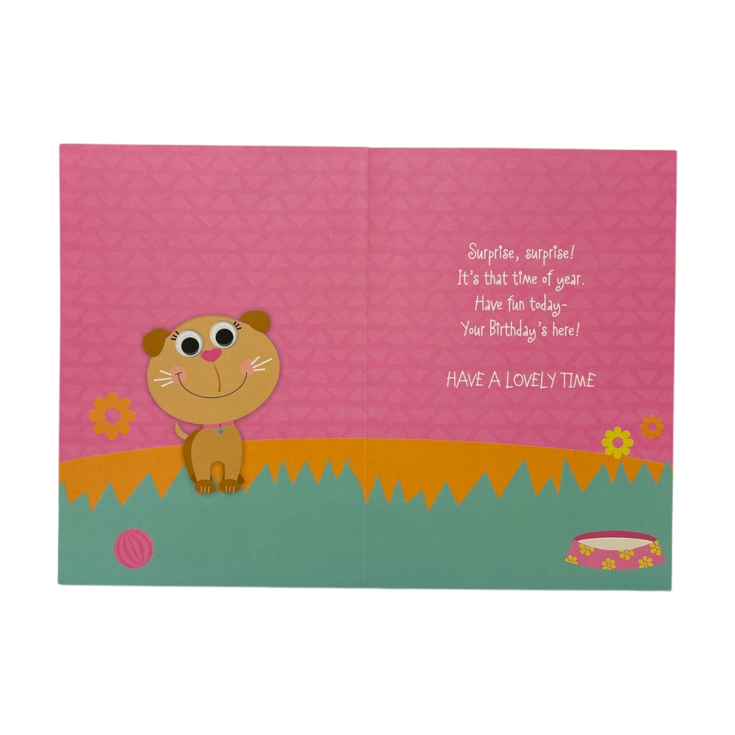 Age 02 Juvenile Cute Dog Design Birthday Card