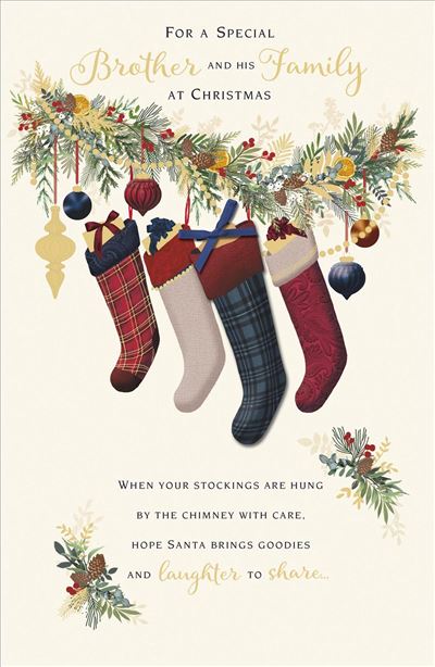 Brother & Family Christmas Card Stockings