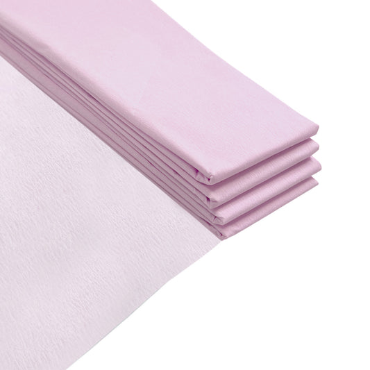 Pack of 20 Baby Pink Crepe Paper Sheets 50cm x 2m 17GSM 35% Stretch Craft Paper