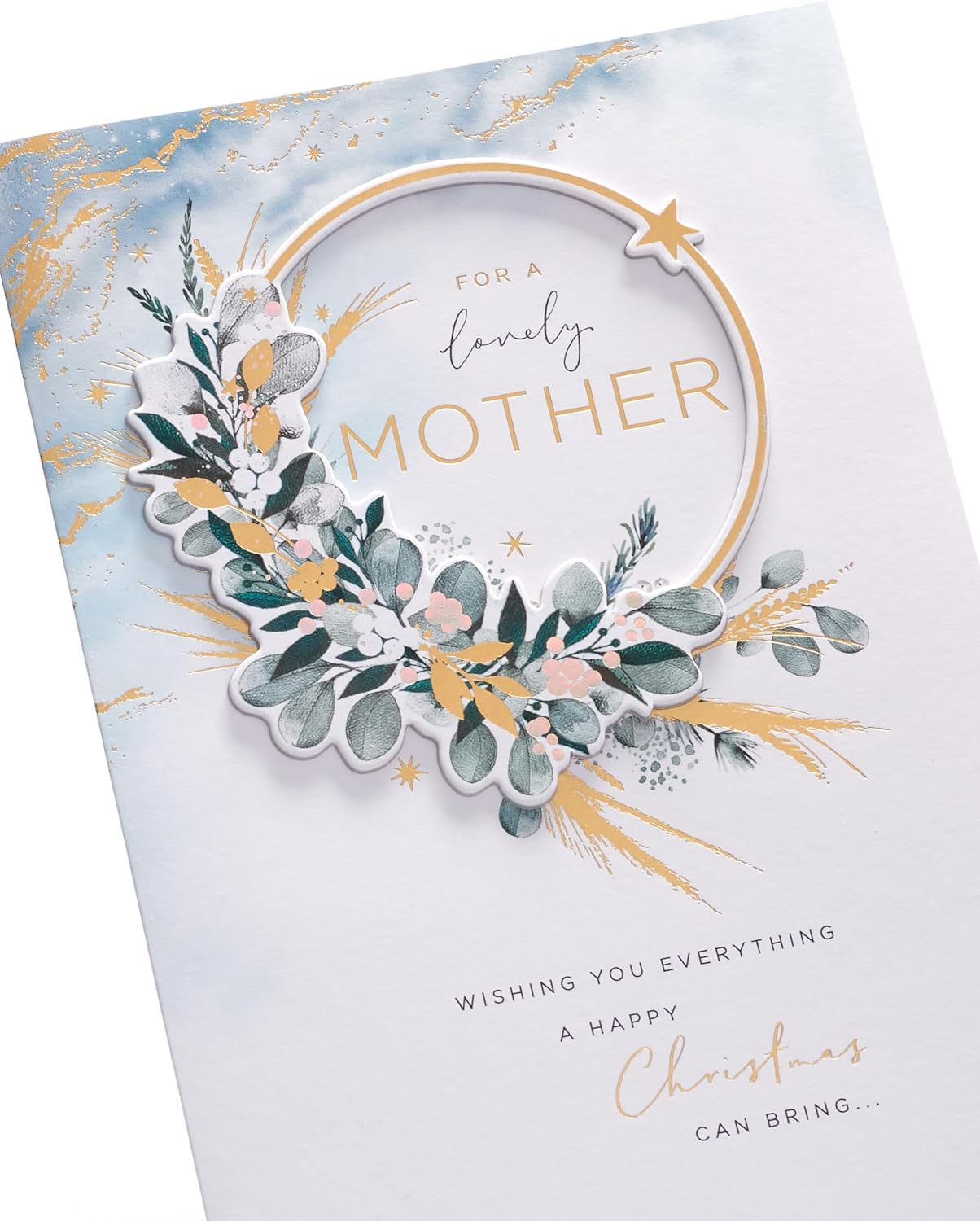 Mother Christmas Card Floral Design 