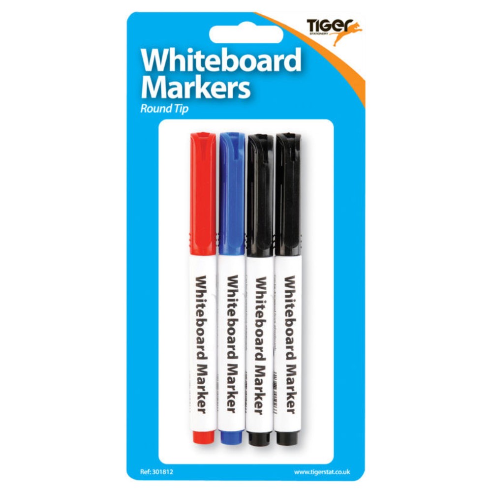 Pack of 4 Slim Whiteboard Markers